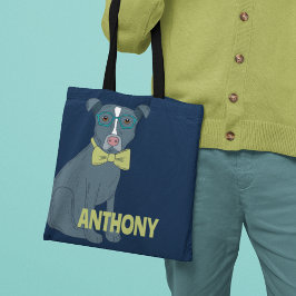 Pit Bull Welpenhund mit Brille Personalisiert Tasche