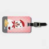 Pit Bull White Drink Wine and Eating Chese Gepäckanhänger (Vorderseite horizontal)