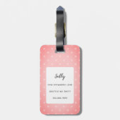 Pit Bull White Drink Wine and Eating Chese Gepäckanhänger (Rückseite vertikal)