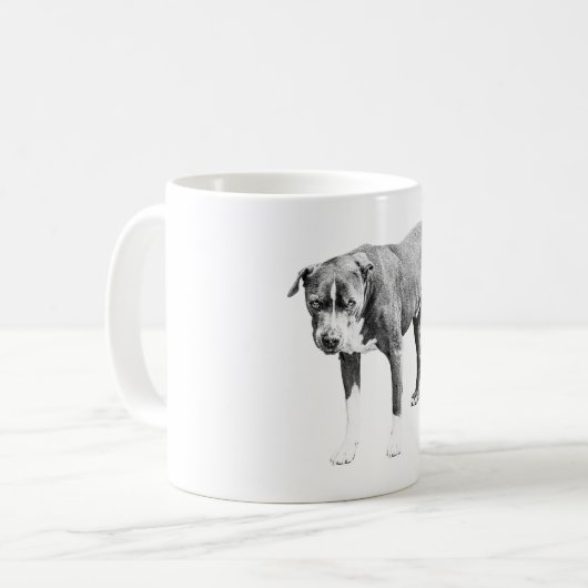 Pit Bull Winter Morning Tasse (Vorderseite Links)