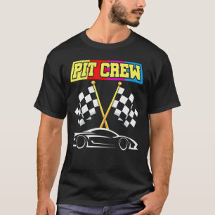 Pit-Crew für Partys von Rennfahrzeugen mit Schacht T-Shirt