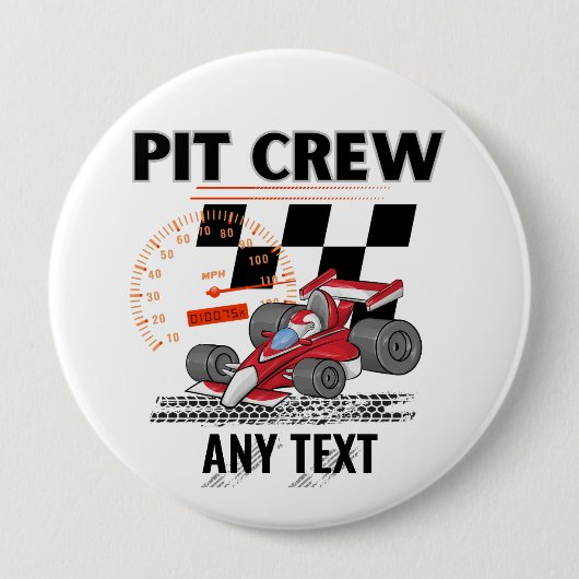 Pit Crew Geburtstagsparty Race Cars Button (Vorderseite)