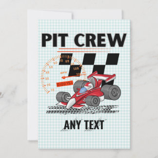 Pit Crew Geburtstagsparty Race Cars Einladung