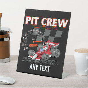 Pit Crew Geburtstagsparty Race Cars Matching Sockelschild