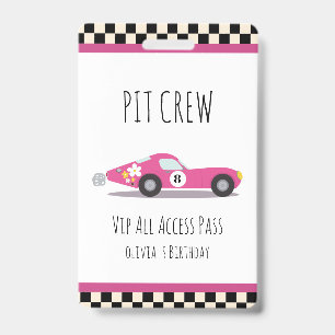 Pit-Crew-Rennwagen-Geburtstagsfeier Pit-Crew-VIP-P Ausweis