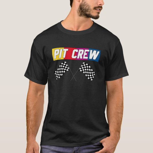 PIT CREW Rennwagen-Hosting-Partys T-Shirt (Vorderseite)