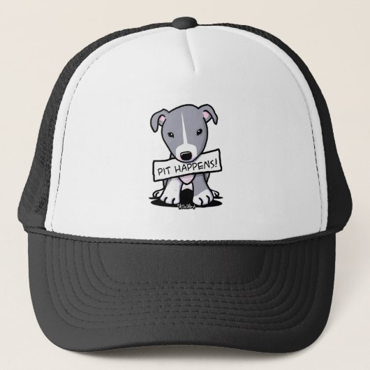 Pit Happens Pit Bull Dog Art Truckerkappe (Vorderseite)