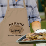 Pit Master Whole Hog BBQ Lange Schürze<br><div class="desc">Personalize this Whole Hog Pit Master Design with the Pit Master's name.</div>