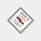 Pit Stop for Snacks – 3rd Race Car Birthday Napkin Serviette (Ecke)