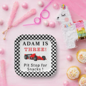 Pit Stop for Snacks – Red Race Car 3rd Party Pappteller (Party)