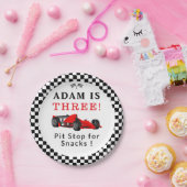 Pit Stop for Snacks – Red Race Car 3rd Party Pappteller (Party)