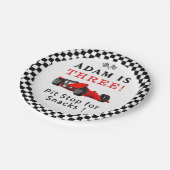 Pit Stop for Snacks – Red Race Car 3rd Party Pappteller (Schrägansicht)
