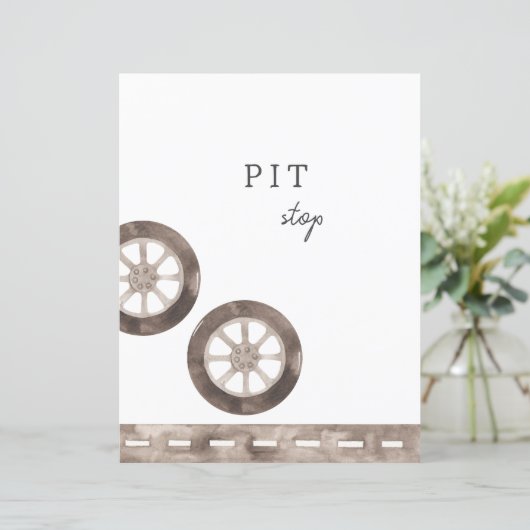 Pit Stopp Benutzerdefiniertes Party-Zeichen (Stehend Vorderseite)