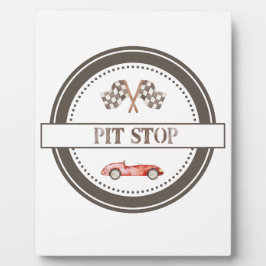 Pit Stopp Birthday Tabletop Plaque mit Easel Fotoplatte