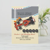 Pit Stopp-Einladung Einladung (Stehend Vorderseite)