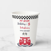 Pit Stopp Race Kindergeburtstag Pappbecher (Vorderseite)