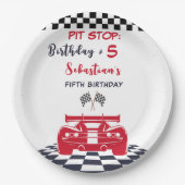 Pit Stopp Race Kindergeburtstag Pappteller (Vorderseite)