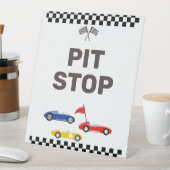 Pit Stopp zwei Fast Race Car Geburtstag Snack Tisc Sockelschild (In Situ)