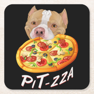 Pit-zza! Pit Bull & Pizza Medium Gift Bag Throw P Rechteckiger Pappuntersetzer