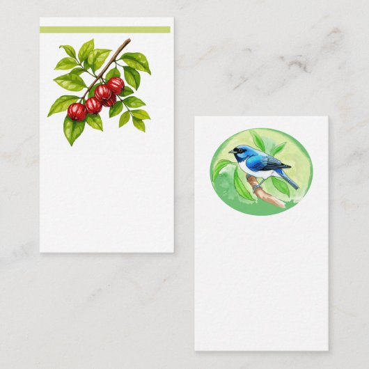 Pitangueira e Saí-andorinha (Tersina viridis) Visitenkarte (Vorne/Hinten)