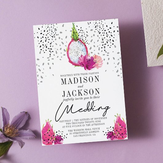 Pitaya Elegant Wedding Einladung