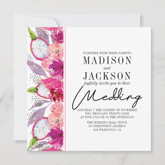 Pitaya Wedding Einladung (Vorderseite)