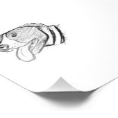 Pitbulhandgezeichnetes Foto-Hundin-Liebhaber-Poste Fotodruck (Ecke)