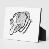Pitbulhandgezeichnetes Foto-Hundin-Liebhaber-Poste Fotoplatte (Seite)
