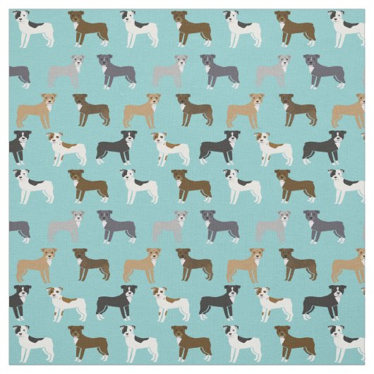 Pitbulhunde hellblau stoff (Muster)