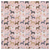Pitbulhunde Kaffeeliebhaber Rosa Stoff (Muster)
