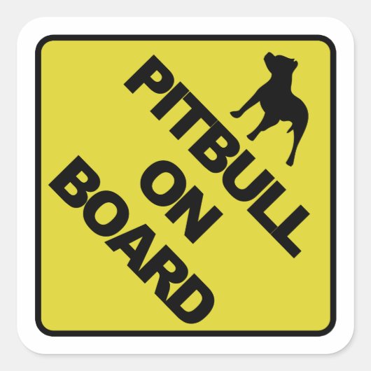 Pitbuli an Bord Quadratischer Aufkleber (Vorderseite)