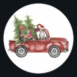 Pitbuli auf dem Auto Weihnachtsgeschenk Weihnachte Runder Aufkleber<br><div class="desc">Pitbuli auf dem Auto Weihnachtsfeier Weihnachten Weihnachtsfeier Weihnachtsfeier Weihnachtsgeschenke für Pitbuller Liebhaber</div>
