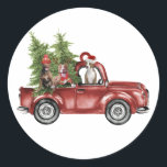 Pitbuli auf dem Auto Weihnachtsgeschenk Weihnachte Runder Aufkleber<br><div class="desc">Pitbuli auf dem Auto Weihnachtsfeier Weihnachten Weihnachtsfeier Weihnachtsfeier Weihnachtsgeschenke für Pitbuller Liebhaber</div>