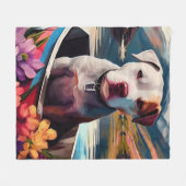 Pitbuli auf dem Paddel: Ein Landschaftliches Abent Fleecedecke (Vorderseite (Horizontal))