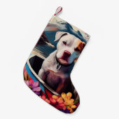 Pitbuli auf dem Paddel: Ein Landschaftliches Abent Kleiner Weihnachtsstrumpf (Vorderansicht (hängend))