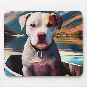 Pitbuli auf dem Paddel: Ein Landschaftliches Abent Mousepad