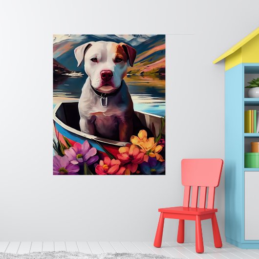 Pitbuli auf dem Paddel: Ein Landschaftliches Abent Poster (Kinderzimmer 1)