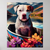 Pitbuli auf dem Paddel: Ein Landschaftliches Abent Poster (Vorne)