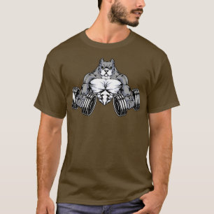 Pitbuli bei Bodybuilding mit Dumbells T-Shirt