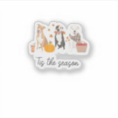 Pitbuli Dog Herbst Erntedank Saison Aufkleber (Vorderseite)