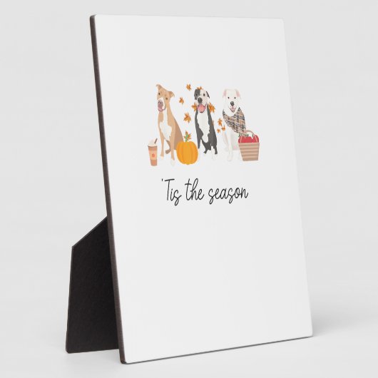 Pitbuli Dog Herbst Erntedank Saison Fotoplatte (Seite)