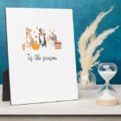 Pitbuli Dog Herbst Erntedank Saison Fotoplatte (Seite)