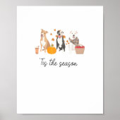 Pitbuli Dog Herbst Erntedank Saison Poster (Vorne)