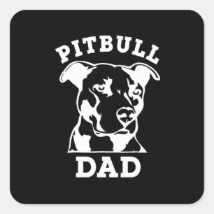 Pitbuli Geschenk Papa Quadratischer Aufkleber