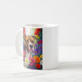 Pitbuli im Blumengarten Kaffeetasse (Vorderseite Links)