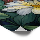 Pitbuli im Blumengarten Poster (Ecke)