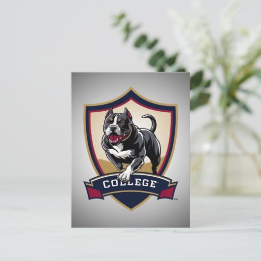 Pitbuli in der Uni: Logo Postkarte (Stehend Vorderseite)