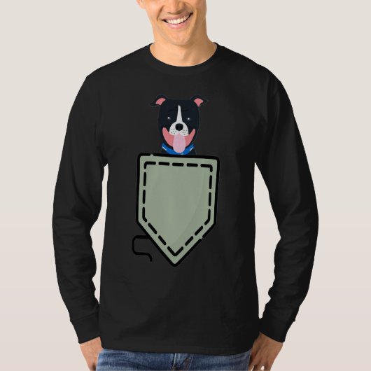Pitbuli in Pocket T-Shirt (Vorderseite)