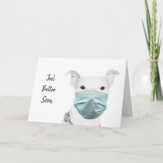 Pitbuli mit Gesichtsmaske Karte (Vorderseite)