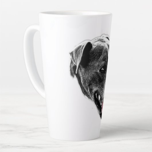 Pitbuli Mix Portrait Tasse (Linke Ecke)